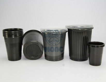 Стаканчик одноразовый 200 мл пластиковый черный Стандарт 100/42/4200