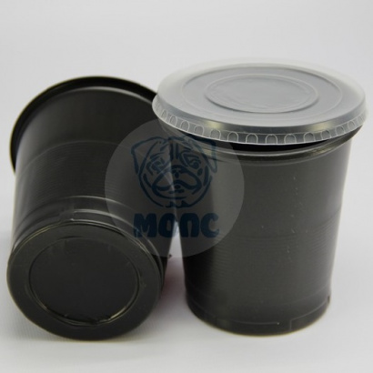 Стакан одноразовый для рассады 500 мл Бочонок черный Супер Эконом 85/20/1700