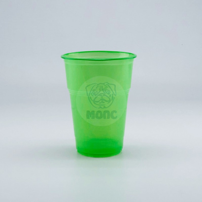 Стакан одноразовый 500 мл пластиковый Факел зеленый Стандарт 100/20/2000
