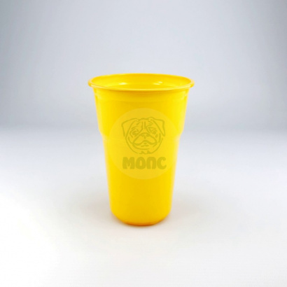 Стакан одноразовый 500 мл пластиковый Факел желтый Эконом 85/20/1700