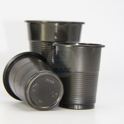 Стаканчик одноразовый 200 мл пластиковый черный Эконом 100/42/4200