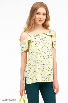 Блузка для беременных и кормящих с воланами