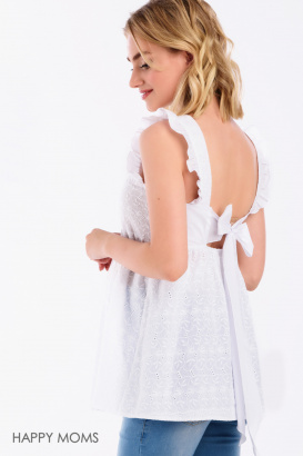 Белая летняя блузка для будущих мам