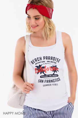 Майка белая для будущих и кормящих мам