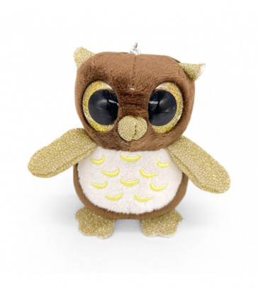 Брелок совы, коричневый, 11 см, Mi109