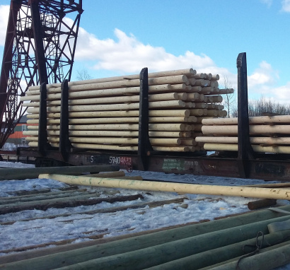 Деревянные опоры ЛЭП пропитанные 6-13 м