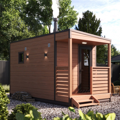 Модульная баня 2х5 «Cтандарт» с террасой