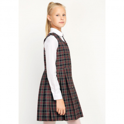 Сарафан в клетку для девчки сине фиолетовая клетка