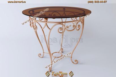 Кованый обеденный стол золотого цвета