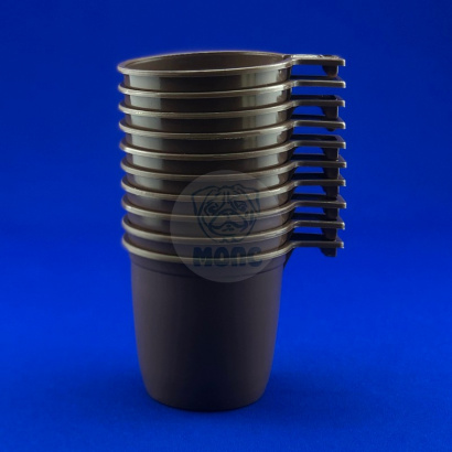 Чашка кофейная одноразовая 200мл пластиковая коричневая Стандарт 50/30/1500