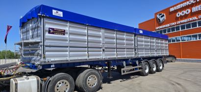 Полуприцеп самосвал с двумя самосвальными платформами  Модель по ПТС – KZA-3-1 для перевозки зерна и комбикорма