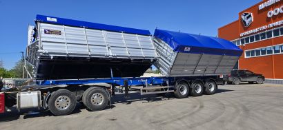 Полуприцеп самосвал с двумя самосвальными платформами  Модель по ПТС – KZA-3-1 для перевозки зерна и комбикорма