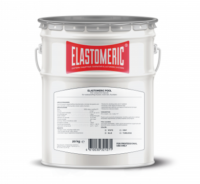ELASTOMERIC – POOL (20кг серый) Финишное однокомпонентное покрытие для  гидроизоляции бассейнов, резервуаров, фонтанов.