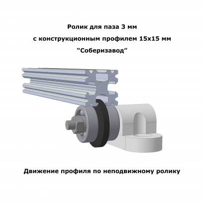 Ролики подшипниковые в паз 3 мм для профиля Соберизавод и для направляющей шкафа купе