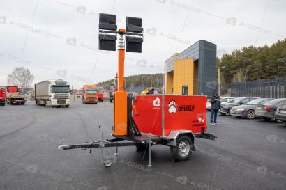 Мачта освещения мобильная передвижная на автомобильном прицепе