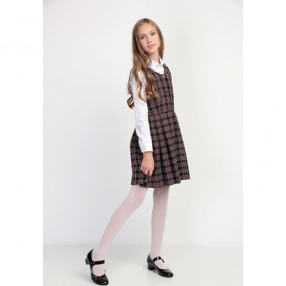 Сарафан детский в черно красную клетку школьный