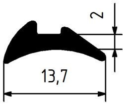 Уплотнитель луна. Размер шейки 2 мм. в систему Проведал Р-400 под стекло 5 мм