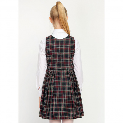 Сарафан в клетку для девчки сине фиолетовая клетка