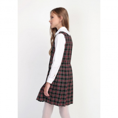 Сарафан детский в черно красную клетку школьный