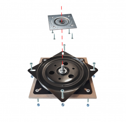 Механизм для сборки поворотного стола с неподвижным центром