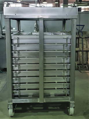 Пресс-рама с пресс-формами для ветчины