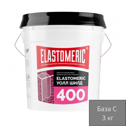 ELASTOMERIC - 400 Wall Shield ведро (3 кг База С) колеровка в тёмные тона