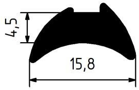 Уплотнитель луна. Размер шейки 4,5 мм.. Офисные перегородки (в.т.ч в системе Агрисовгаз)