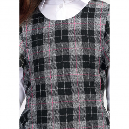 Сарафан детский в серую клетку полушерсть