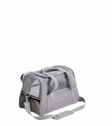 Переноска для животных, мягкий каркас, съемный коврик, стропа для фиксации, серая, 5210