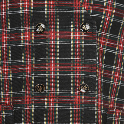 Жилет черно-красная клетка двубортный на мальчика и девочку