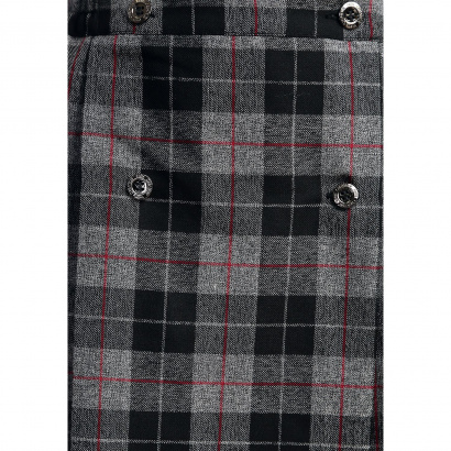 Юбка детская в серую крупную клетку из полушерсти или полувискозы