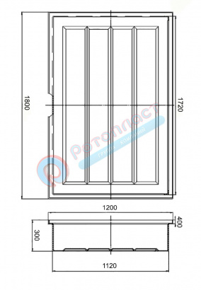 500 литров пластиковая прямоугольная открытая емкость (лоток)