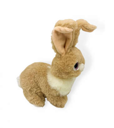 Кролик с ушами, бежевый с подвижными ушами и реалистичными формами, 23 см, Mi081