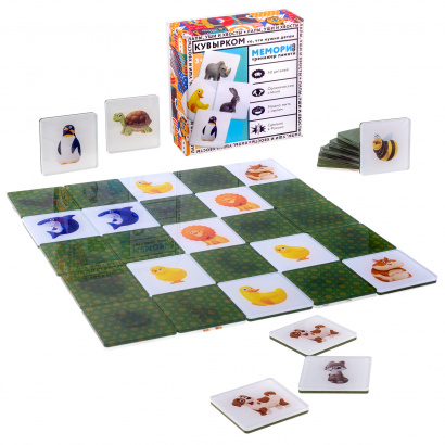 НАСТОЛЬНАЯ ИГРА МЕМОРИ light (попроще), серия: ЛАПЫ, УШИ И ХВОСТЫ