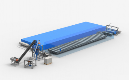 Линия конвейерного типа для производства газобетона производительностью 100 м3/сутки
