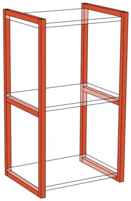 Рамка навесная 720х320х20 3 горизонта, муар RAL 9005
