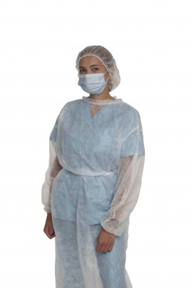 Халат одноразовый на завязках рукав на резинке