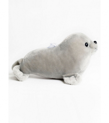 Мягкая игрушка нерпа Мультик, серый, 27 см, Mi015
