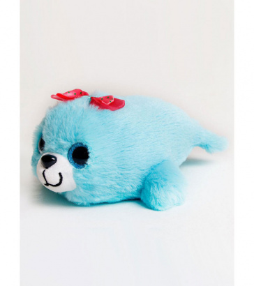Мягкая игрушка нерпа Пушистик, голубой, 21 см, Mi014