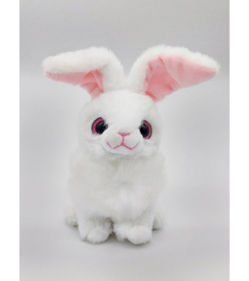 Кролик с ушами, белый с подвижными ушами и реалистичными формами, 23 см, Mi041