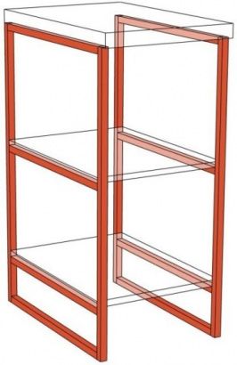 Рамка напольная 820х580х20 3 горизонта, муар RAL 9005