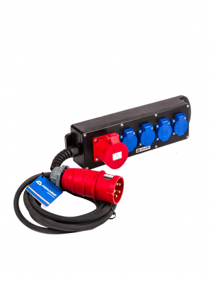 Промышленный удлинитель на колодке КГ 5х2,5 10м  (1х380В 32А CEE 5P/4х220В 16А SCHUCO) ТЕН303-157