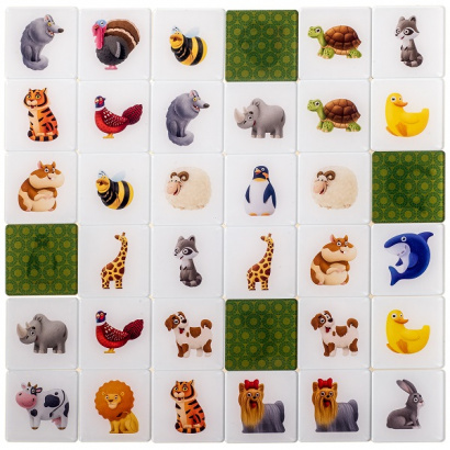 НАСТОЛЬНАЯ ИГРА МЕМОРИ light (попроще), серия: ЛАПЫ, УШИ И ХВОСТЫ