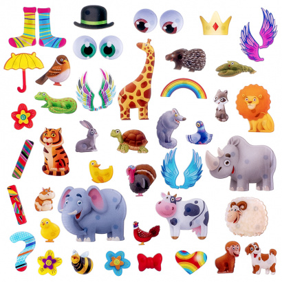 НАБОР МАГНИТНЫХ МИНИАТЮР ВСЯКАЯ ВСЯЧИНА, серия: ЛАПЫ, УШИ И ХВОСТЫ