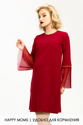 Платье с гофре для будущих и кормящих мам