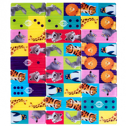 НАСТОЛЬНАЯ ИГРА ДОМИНО двустороннее, серия: ЛАПЫ, УШИ И ХВОСТЫ