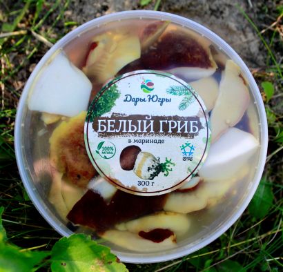 Маринованные белые грибы боровики ПЭТ 300 г
