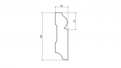 Плинтус Волна Дуб 60мм напольный