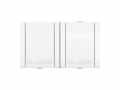 Розетка электрическая двухместная CADUCEUS ALING POWER для открытой проводки, без шторок, с крышкой, 16А, 250В~ (Артикул: 2412P)