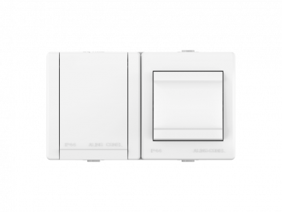 Розетка электрическая с выключателем CADUCEUS ALING POWER для открытой проводки, без шторок, с крышкой, 16А, 250В~ (Артикул: 2413)